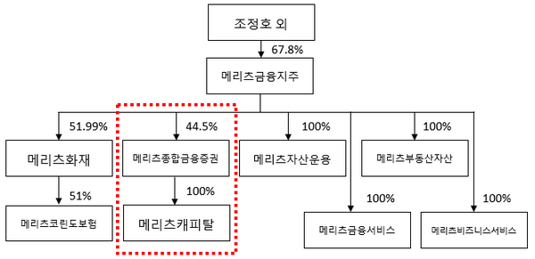 메리츠금융그룹 지배구조 개편 예상도./자료=한국신용평가