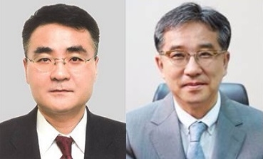 장선욱 롯데면세점 대표(좌측)와 한인규 호텔신라 사장. 한국금융신문DB