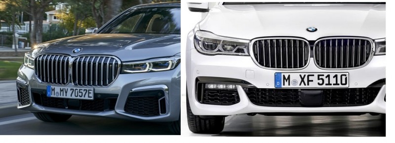 BMW 7시리즈 6세대 페이스리프트(왼쪽)와 기존 6세대 모델. (사진=BMW코리아)