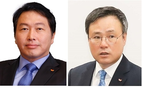 최태원 SK그룹 회장(왼쪽)과 장동현 SK㈜ 사장.
