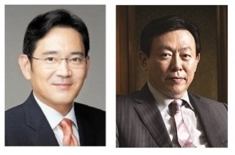 이재용 삼성전자 부회장(왼쪽)과 신동빈 롯데 회장.
