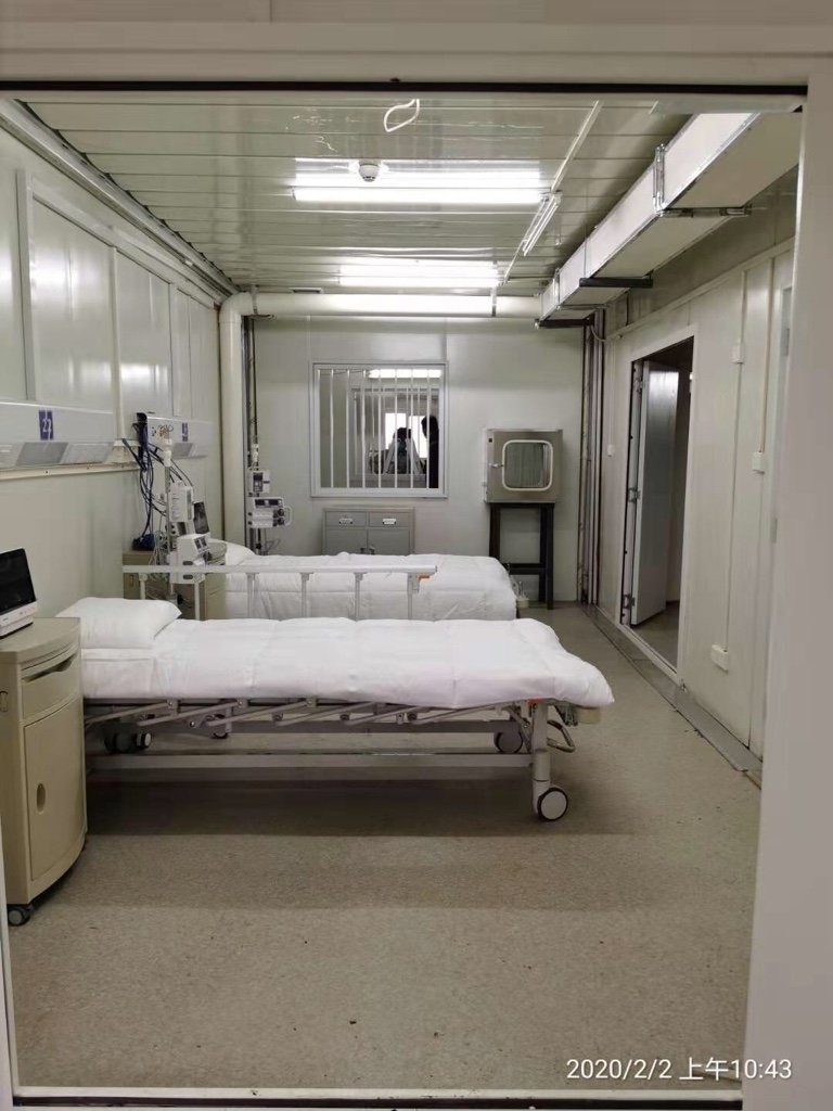 중국의 한 SNS 계정에 올라온 우한 훠선산 특별 병원의 내부 모습