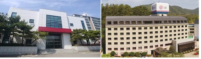 구미 LGD 기숙사(완쪽)과 울진 LG생활연수원. 사진=LG.