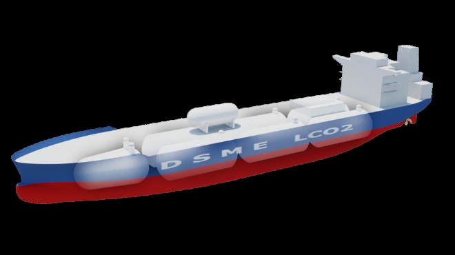 대우조선해양(대표이사 박두선)은 미국 선급인 ABS로부터 7만㎥급 초대형 액화이산화탄소 운반선(LCO2 Carrier)에 대한 기본 승인(AIP)을 획득했다. 사진=대우조선해양.