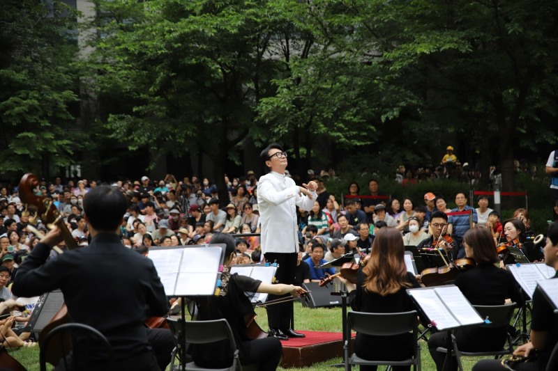 지난 6월 서울 강동구 고덕 그라시움에서에서 개최된 ‘푸르지오 가든 음악회’ 현장 / 사진제공=대우건설