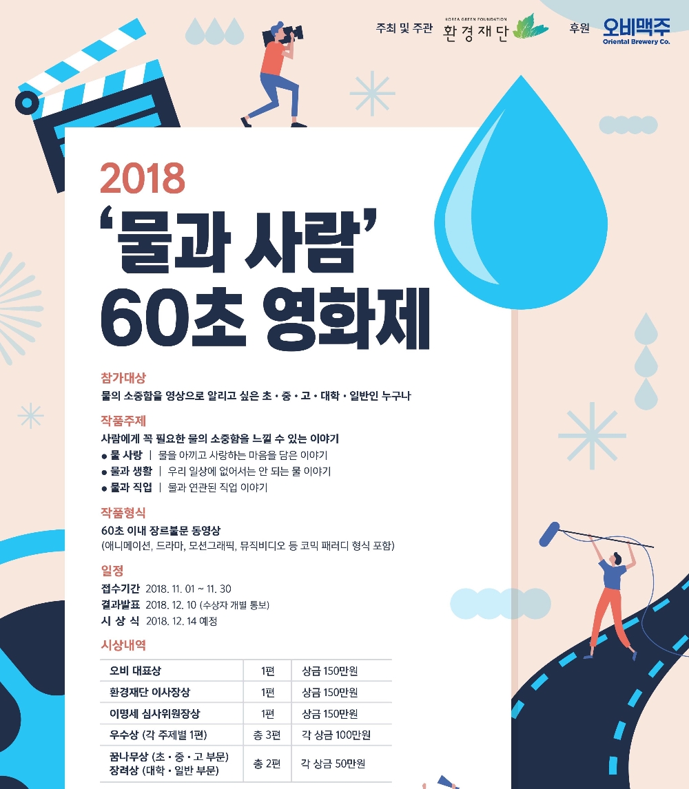 오비맥주-환경재단, '물과 사람 60초 영화제' 개최