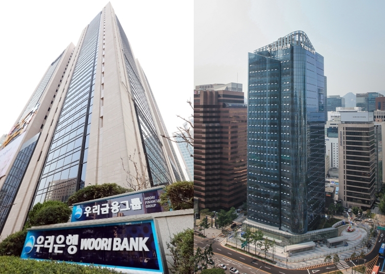 (왼쪽부터) 우리은행·KEB하나은행 본점 / 사진= 각행