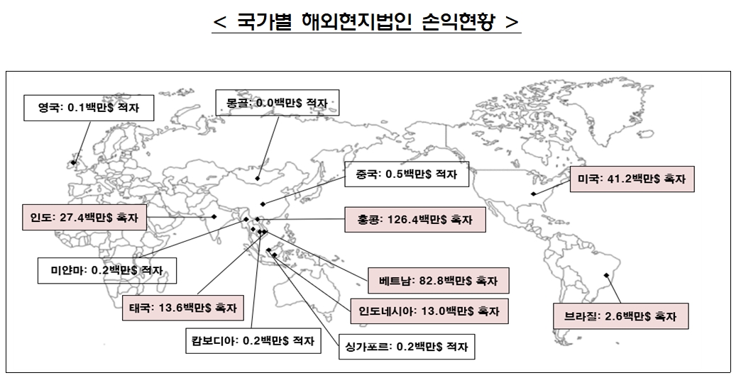 해외현지법인 손익 현황 / 자료제공= 금융감독원(2022.04.24)