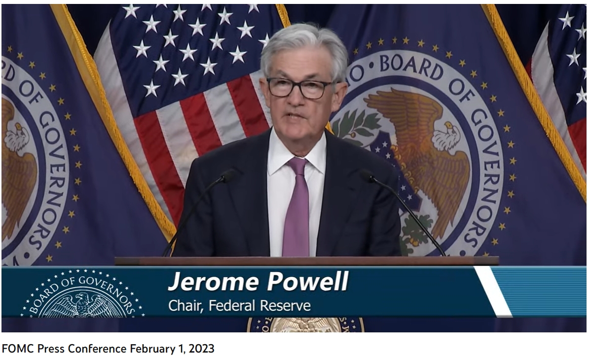제롬 파월 연준(Fed) 의장 FOMC 회견(2023.02.01) / 사진출처= 미국 Federal Reserve 유튜브 채널 갈무리