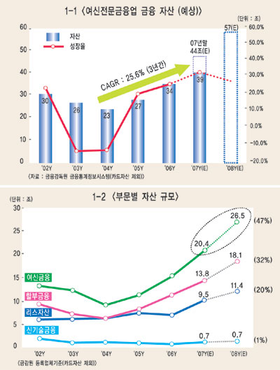 여신금융시장 50조원대로 ‘飛上’