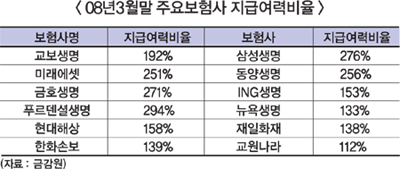 보험사 지급여력 비율 관리 비상