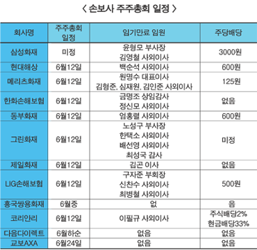 손보사 내달 12일부터 주총시즌