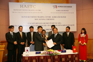 한국증권선물거래소, 베트남 하노이 거래센터와 MOU