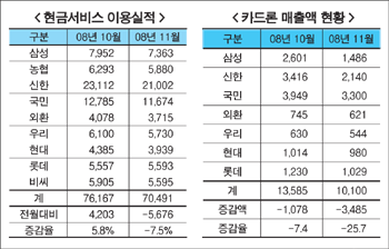 카드사 금융대출 확 줄었다 ‘왜’