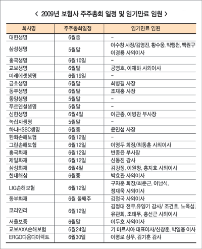 ‘보험사 주총 시즌’ CEO 연임여부 관심
