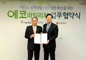 비씨카드, 서울시와 에코마일리지카드 사업협약 체결