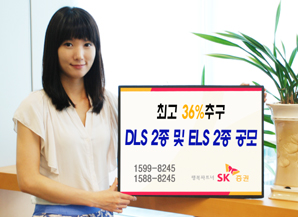 SK증권 최고 36%추구 DLS 2종 및 ELS 2종 공모
