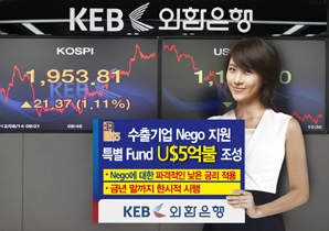 외환은행, 수출기업 NEGO지원 위해 특별 펀드 조성