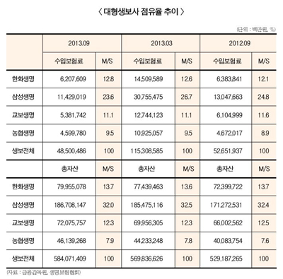 삼성생명 점유율 하락…빛바랜 ‘초격차 전략’