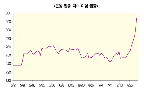 은행업종 지수 급등 사상누각