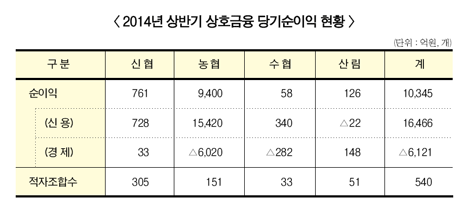 상반기 상호금융, “자산건전성 악화”