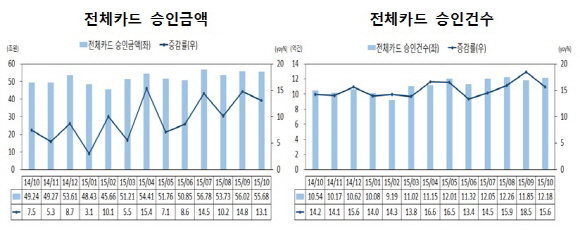 개별소비세 인하에 카드결제 증가 효과