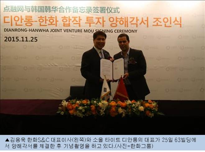 한화, 중국 디안롱과 핀테크 조인트벤처 설립