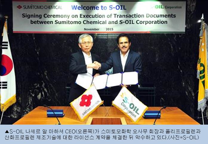 S-OIL, 일본 스미토모화학과 PP·PO 제조기술 계약 체결