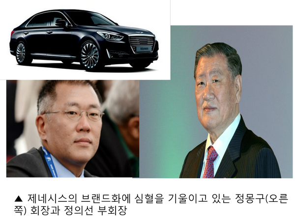 정몽구· 정의선 부자 제네시스에 사운 거나