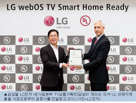LG전자, 웹OS 스마트홈 기능 인정받아