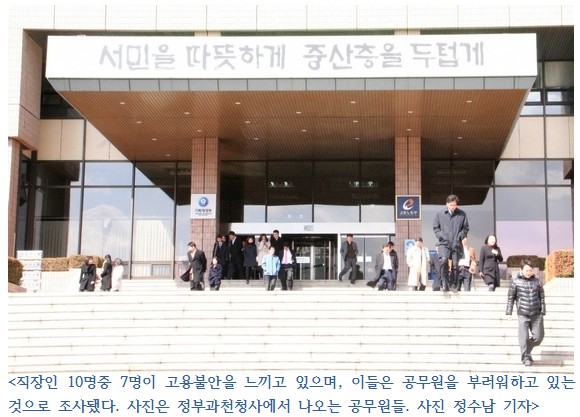 직장인 70% 고용불안 ‘공무원이 부럽다’