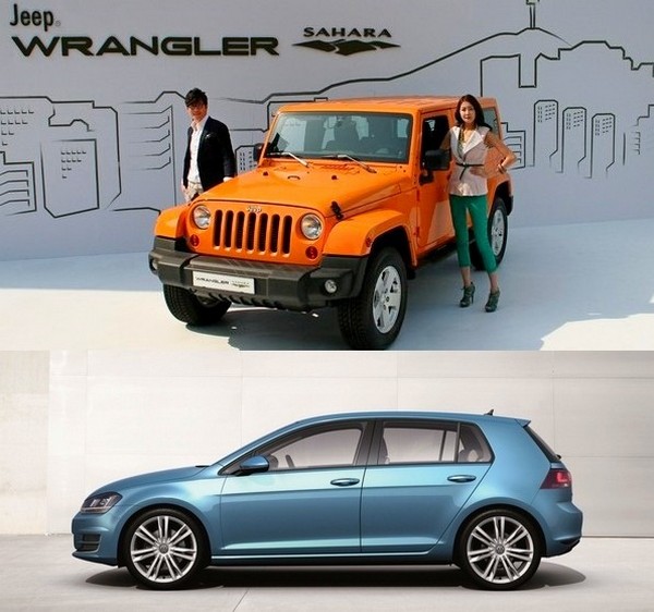 (위부터)그날의 분위기에서는 크라이슬러의 짚 랭글러가, 구스범스에서는 폭스바겐의 해치백 골프가 각각 등장한다. 정수남 기자