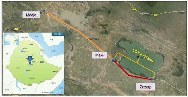 에티오피아 고속도로 위치도/ 제공 대우건설