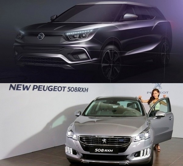 쌍용차와 한불모터스의 올해 전략 차량인 티볼리 에어와 508RXH.