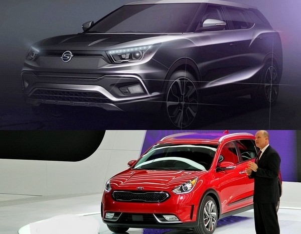 (위부터)티볼리 에어 렌더링 사진과 기아차 니로. 각사 제공