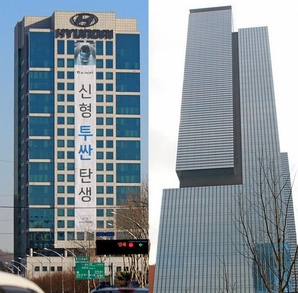 11일 상장사 54개 업체가 주총을 진행한다. (오른쪽부터)서울 서초 삼성전자 사옥과 양재동 현대차 사옥. 정수남 기자