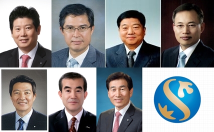 △신한금융그룹 임원인사 (사진 윗 열 맨 왼쪽부터 시계방향으로) 신한금투 강대석 사장, 신한데이타시스템 이동환 사장, 신한생명 이병찬 사장, 신한신용정보 이원호 사장, 신한아이타스 사장 이신기, 신한캐피탈 설영호 사장, 이동대 제주은행장