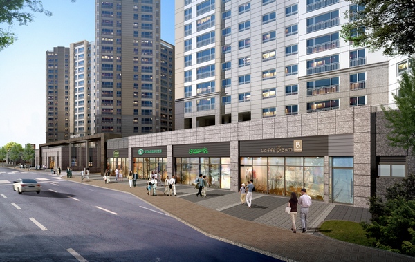 당진 2차 푸르지오 단지내 상가 투시도./제공=대우건설