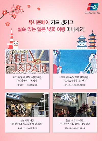 △유니온페이 일본 벚꽃여행 프로모션