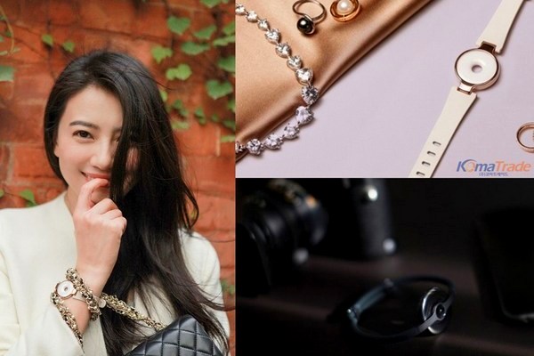 중국 배우 고원원이 착용한 화미밴드 어메이즈핏 문빔(하얀색).