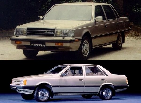 (위부터)1986년 출시된 그랜저와 1983년 선보인 스텔라.