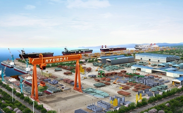 현대중공업 군산조선소 전경.