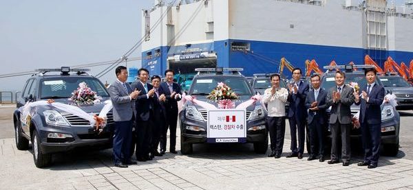 쌍용차, 페루 지능형 순찰차 선적 개시