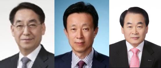△(왼쪽부터)차기 여신금융협회장 최종 후보인 황록 전 우리파이낸셜 사장, 김덕수 전 KB국민카드 사장, 우주하 전 코스콤 대표