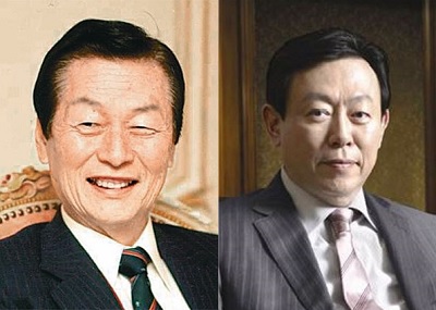 (좌측부터)신격호 롯데그룹 총괄회장과 신동빈 회장.