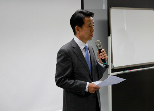 △김덕수 제11대 여신금융협회장이 16일 오후4시 열린 총회에서 소감을 말하고 있다./사진제공=여신금융협회