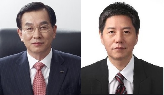 (왼쪽부터)김용수 롯데제과 대표와 담철곤 오리온그룹 회장