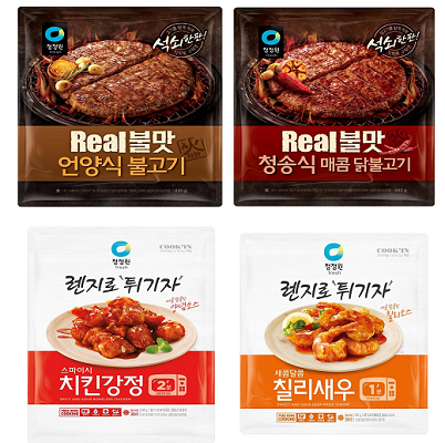 청정원의 신제품 ‘리얼불맛’과 ‘렌지로튀기자’.