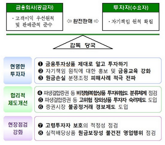 금융투자 자기책임 원칙 확립 방안 방향./제공=금융감독원