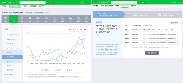 네이버 데이터 랩, 쇼핑 검색어 빅데이터 공개